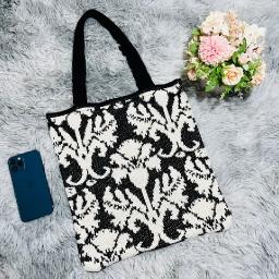 Large Capacity Fashion Tote Floral Print Weaving Handbag Shoulder Purses