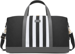 Black Travel Duffle Weekender Bag for Women with Trolley Sleeve